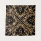 ヒョウ皮&チェーンジュエリー タペストリー (正面(横))