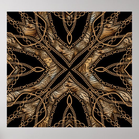 ヒョウ皮&チェーンジュエリー ポスター (正面)