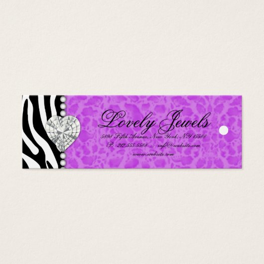 ヒョウ真珠レース宝石プライスラベルパープル (正面)