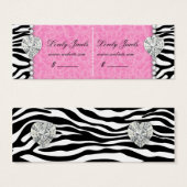 ヒョウ真珠レース宝石プライスラベルピンクダブル (正面&裏面)