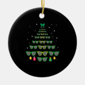 ヒョウ眼鏡クリスマスツリーオプトメトロリストクリスマス セラミックオーナメント (正面)