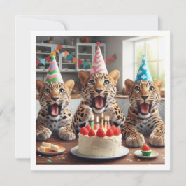 ヒョウ祝ズ、ヒョウ写真誕生日 招待状