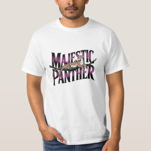 ヒョウ祝デザインの野良猫 Tシャツ (正面)
