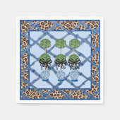 ヒョウ竹チノワセリージンジャージャー紙 スタンダードカクテルナプキン (正面)