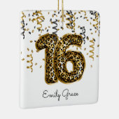 ヒョウ箔16誕生日バルーン写真ギフトティーン セラミックオーナメント (右)