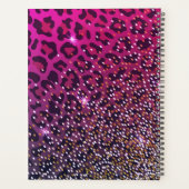 ヒョウ紫色の黒いスパークルグリガーリーーム プランナー手帳 (裏面)