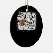 ヒョウ絞り染めコーヒースクラブゴム手袋スクラブ セラミックオーナメント (右)