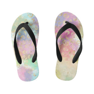 ヒョウ絵を描シリーズデザイン2 キッズビーチサンダル