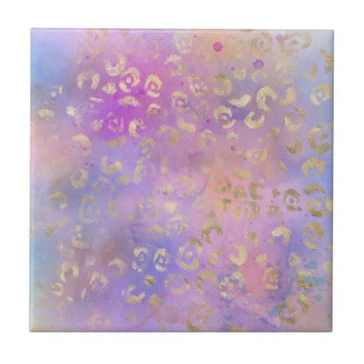 ヒョウ絵を描シリーズデザイン8 タイル (正面)