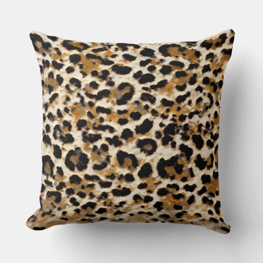 ヒョウ絵を描 クッション (正面)