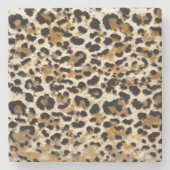 ヒョウ絵を描 ストーンコースター (正面)