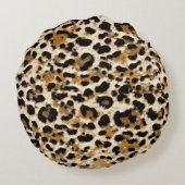 ヒョウ絵を描 ラウンドクッション (裏面)