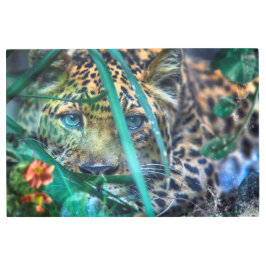 ヒョウ緑色眼鏡 メタルプリント