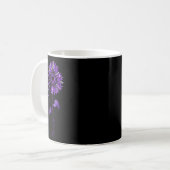 ヒョウ線維筋痛認識度紫リボン コーヒーマグカップ (正面左)