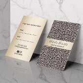 ヒョウ美容師メイクアップアーティストアポイントメント 予約カード