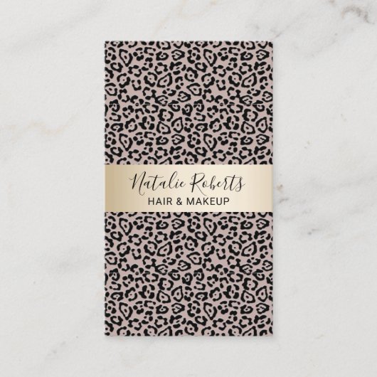 ヒョウ美容師メイクアップアーティストアポイントメント 予約カード (正面)