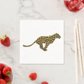 ヒョウ茶とイエローシロエット スタンダードカクテルナプキン (インサイチュ)