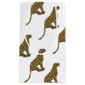 ヒョウ茶とイエローシロエット スモールペーパーバッグ (正面)