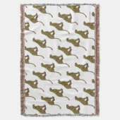 ヒョウ茶とイエローシロエット スローブランケット (正面縦)