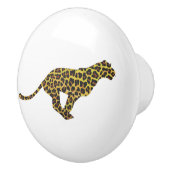 ヒョウ茶とイエローシロエット セラミックノブ (右)