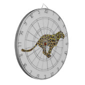 ヒョウ茶とイエローシロエット ダーツボード (正面左)