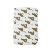 ヒョウ茶とイエローシロエット バスマット (正面縦)