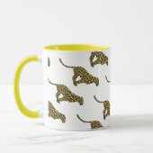 ヒョウ茶とイエローシロエット マグカップ (左)