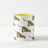 ヒョウ茶とイエローシロエット マグカップ (中央)