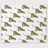 ヒョウ茶とイエローシロエット ラッピングペーパー (フラット)