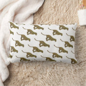 ヒョウ茶とイエローシロエット ランバークッション (ブランケット)