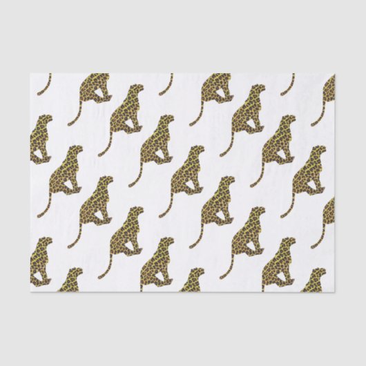 ヒョウ茶とイエローシロエット 薄葉紙 (正面)