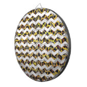 ヒョウ茶とイエローセヴロンプリント ダーツボード (正面右)