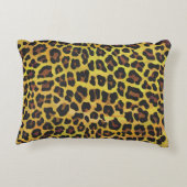 ヒョウ茶と黄色のプリント アクセントクッション (裏面)