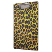 ヒョウ茶と黄色のプリント クリップボード (左)