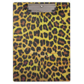 ヒョウ茶と黄色のプリント クリップボード (正面)