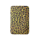 ヒョウ茶と黄色のプリント バスマット (正面縦)
