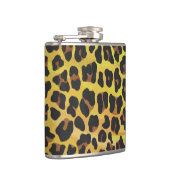 ヒョウ茶と黄色のプリント フラスク (右)