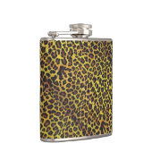 ヒョウ茶と黄色のプリント フラスク (右)