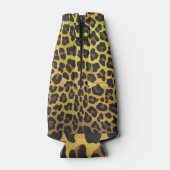 ヒョウ茶と黄色のプリント ボトルクーラー (裏面)