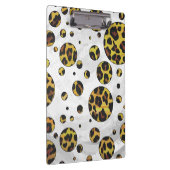 ヒョウ茶と黄色の水玉模様 クリップボード (右)