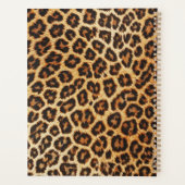 ヒョウ茶色のブロンズ模様金ゴールドフォイルストライプ名 プランナー手帳 (裏面)