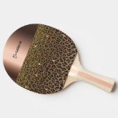 ヒョウ茶色の黒エレガント名 卓球ラケット (横)