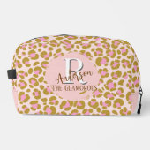 ヒョウ茶色ピンクベージュパーソナライズされた ドップキット (正面)