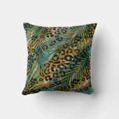 ヒョウ葉の背景にヤシの花。 クッション (裏面)