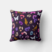 ヒョウ虎バタフライ装飾用クッション クッション (裏面)