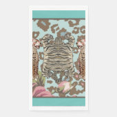 ヒョウ虎Chinoiserieのマット敷物 (正面)