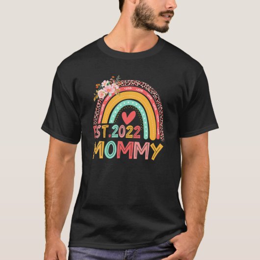 ヒョウ虹のママEst 2022フローラ母の日 Tシャツ (正面)