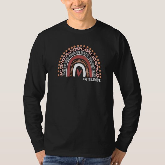ヒョウ虹ハロー4年生先生初日 Tシャツ (正面)