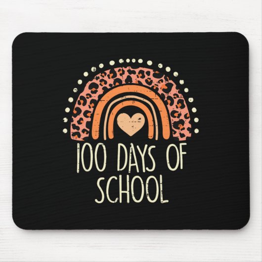 ヒョウ虹100日スクールかわいい100日茶 マウスパッド (正面)
