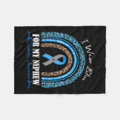 ヒョウ虹I衣服ブルー私の甥の糖尿病 フリースブランケット (正面(横))